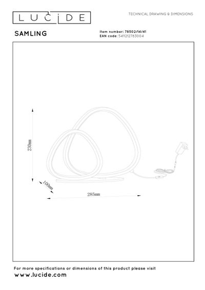 Lucide SAMLING - Table lamp - LED Dim. - CCT - 1x16W 2700K/4000K - Taupe